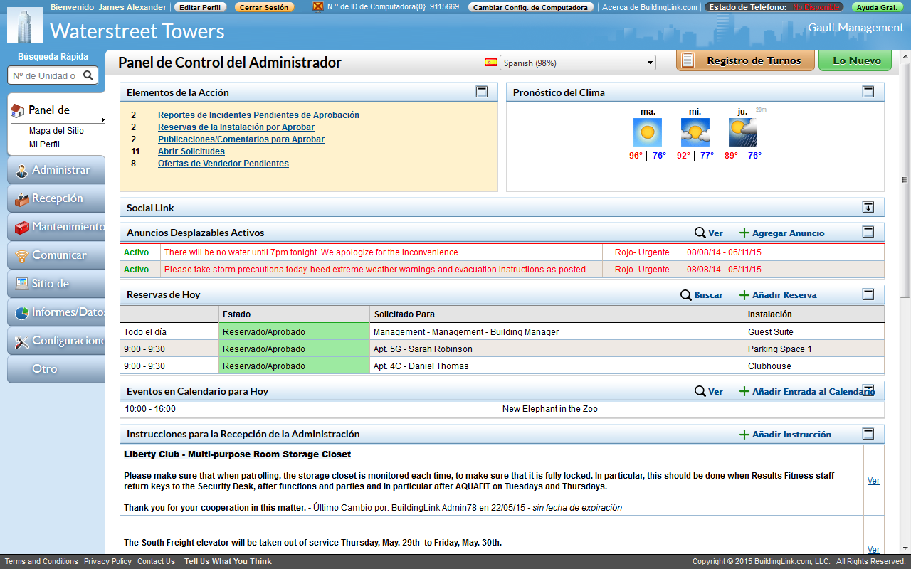 Buildinglink Dashboard